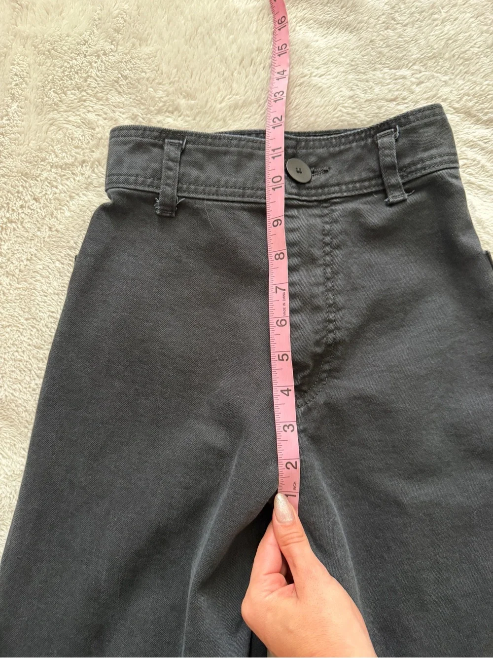 ZARA Black Wide Leg Raw Hem Jeans Size 0